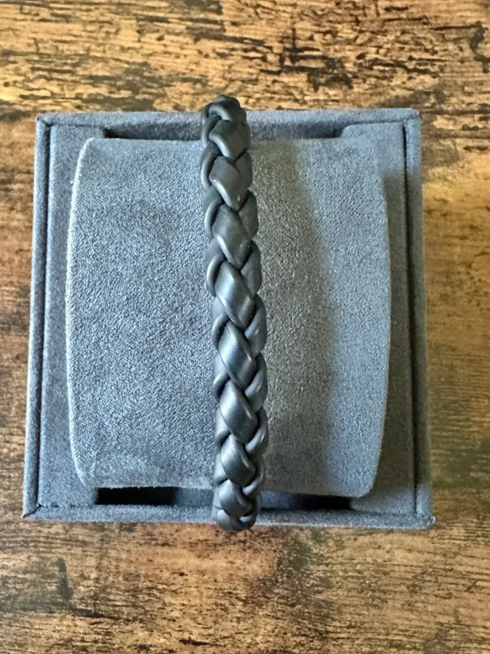 David Yurman Chevron Bracelet in Black Rubber - 8mm - 8.75